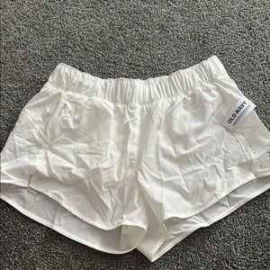 Old Navy White Athletic Shorts Lightweight Relaxed Fit